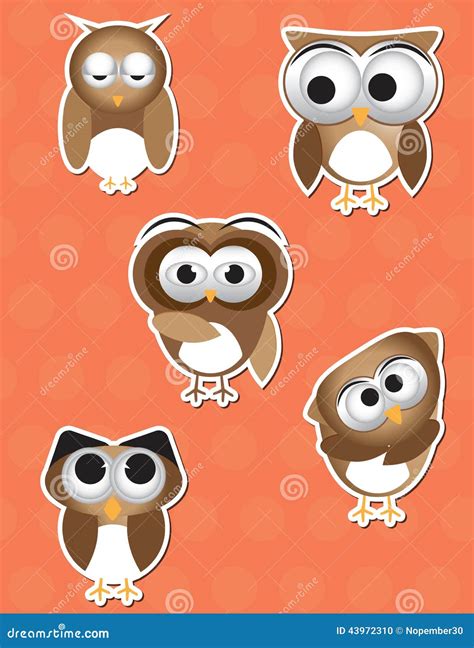 Owl Cartoon Sticker Stock Vector Illustration Of Cute 43972310