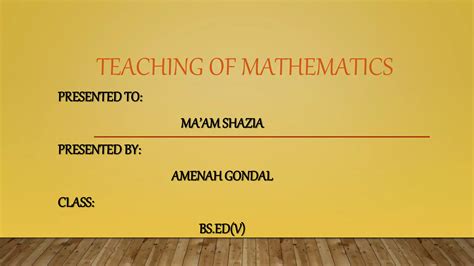 Mathematics Teaching Aids Ppt