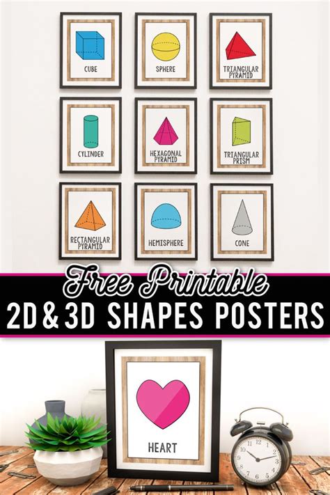 Free Printable 2d Shapes And 3d Shapes Posters Farmhouse Classroom