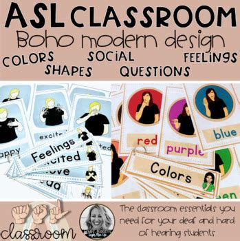 ASL Classroom Posters Boho Modern Classroom Decor by Mrs Burgen's Sign ...