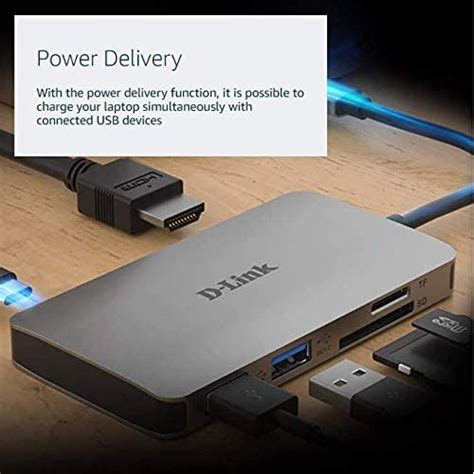 D Link 5 In 1 Usb C Hub With Hdmi Ethernet And Usb C Thunderbolt 3