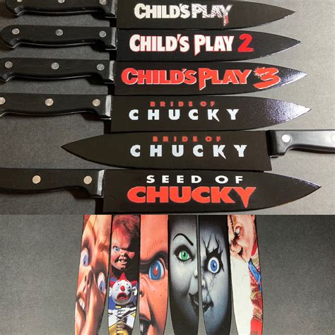 Childs Play Chucky 6 Knife Set Withwithout Sublimated Stands Etsy