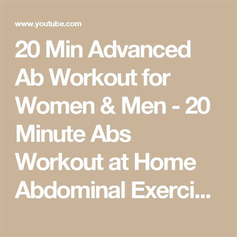 20 Min Advanced Ab Workout for Women & Men - 20 Minute Abs Workout at ...