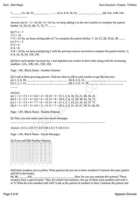 Ncert Solutions For Class 3 Maths Chapter 10 Play With Patterns Question Answer Pdf Aglasem