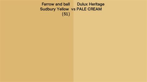 Farrow And Ball Sudbury Yellow 51 Vs Dulux Heritage Pale Cream Side By Side Comparison