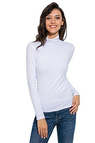 Womens Long Sleevesleeveless Slim Fit Mock Turtleneck Stretch Comfy Basic T Shirt Layer Top