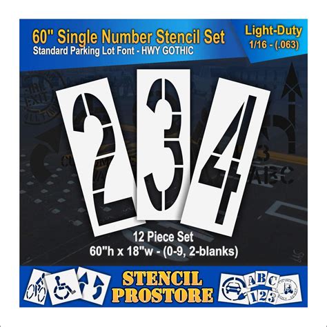 Amazon.com : Pavement Stencils - 60 inch Number Stencil Set (12 Pieces ...