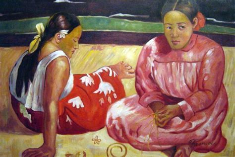 Tahitian Women On The Beach Painting Reproduction By Paul Gauguin