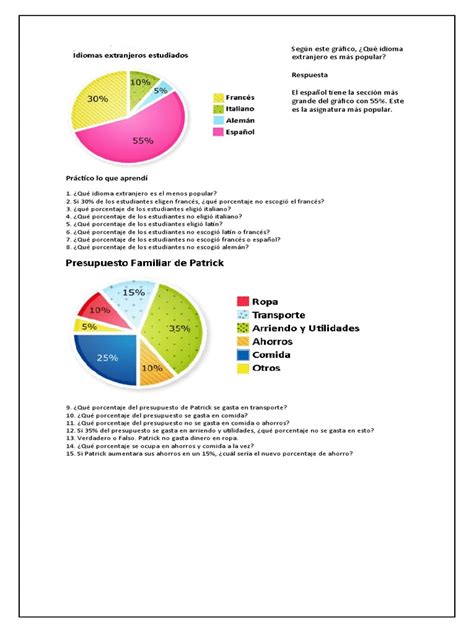 Estadistica 5 Grado Grafica Circular Pdf