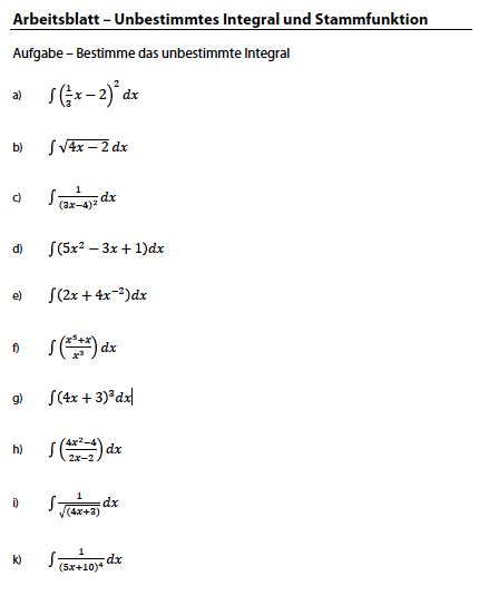 Stammfunktion Begriff Und Rechenregeln F R Unbestimmte Integrale