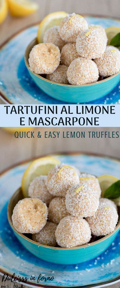 Tartufini Al Limone E Mascarpone Tartufi Al Mascarpone Palline Al