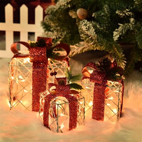 Amazon Bstge Christmas Lighted Gift Boxes Set Of Christmas