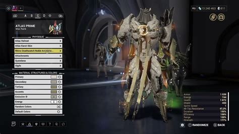 Warframe 3rd Skin Atlas Prime Fashion Frame Detailed Youtube