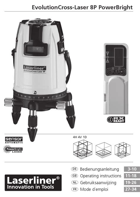 Laserliner Evolutioncross Laser P Powerbright Operating Instructions