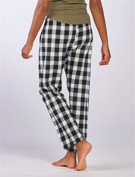 Boxercraft Womens Haley Black White Buffalo Plaid Flannel Pajama Pant