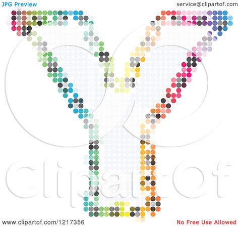 Clipart Of A Colorful Pixelated Capital Letter Y Royalty Free Vector