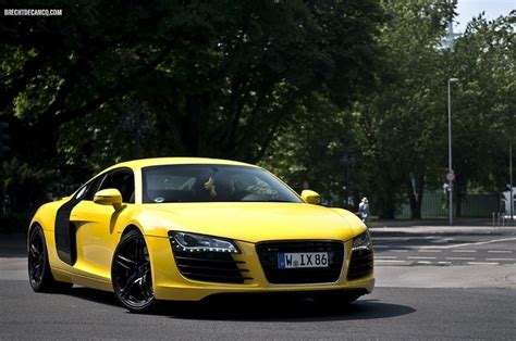 Audi R8 Yellow Luxury Sports Car