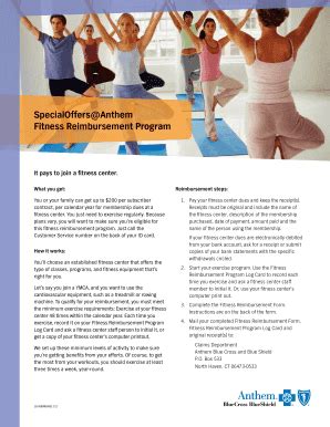 Anthem Gym Reimbursement Form Fill And Sign Printable Template Online