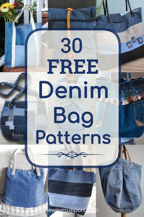 Denim Bags With Text Overlay That Reads Free Denim Bag Patterns