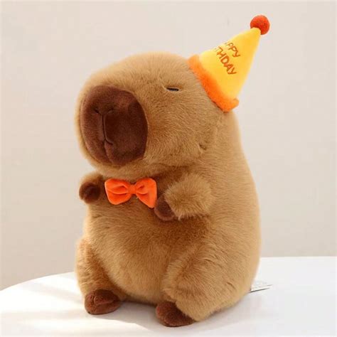 8 7 Inch 22cm Cute Capybara Plush Doll Wearing Top Hat Adorable