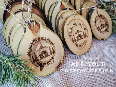 Bulk Custom Christmas Ornaments Small Engraved Wood Etsy