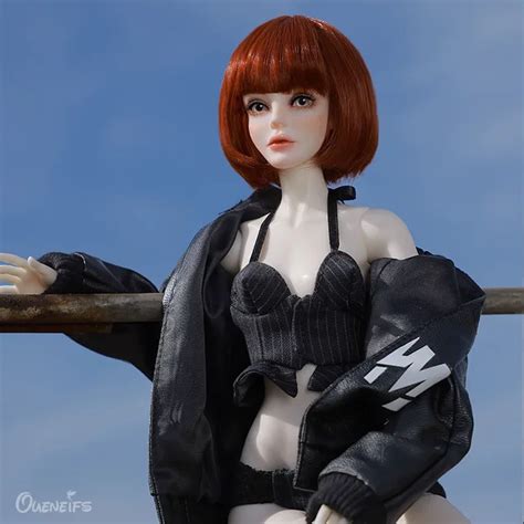 Lila Doll BJD 1 4 Striped Bikini Black Jacket Cool Handsome Style Girl