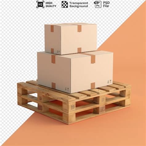 Premium PSD Transparent Cardboard Boxes Mockup On Wooden Pallet