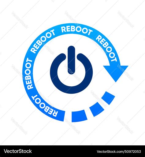 Reboot or restart logo restarting technology Vector Image