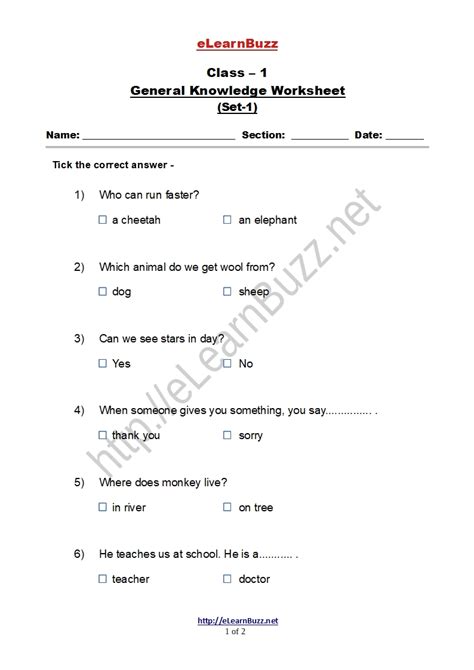 Lkg Ukg Gk Worksheet Gk Worksheet For Class Lkg Ukg Class 45 Off