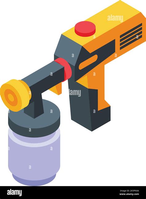 Paint Sprayer Icon Isometric Vector Spray Gun Car Painter Stock