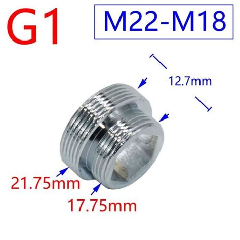 ROBINET RACCORD M22 x M18 Connecteur fileté argent 1 2 M20 M22 M24 en