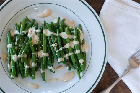 Charred Green Beans With Sesame Miso Dressing With Love