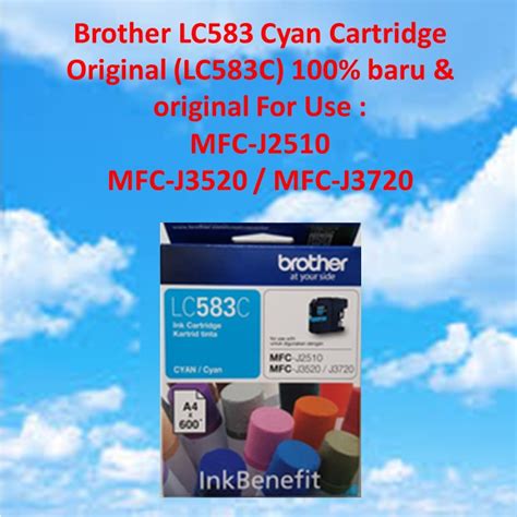 Brother LC583 Cyan Cartridge Original LC583C 100 Baru Original For