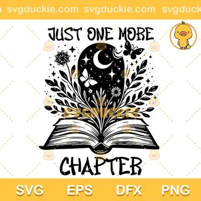 Just One More Chapter Svg Floral Book Svg Wildflowe