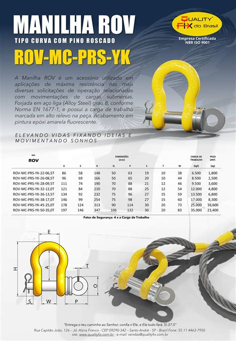 Manilha ROV Quality Fix Do Brasil