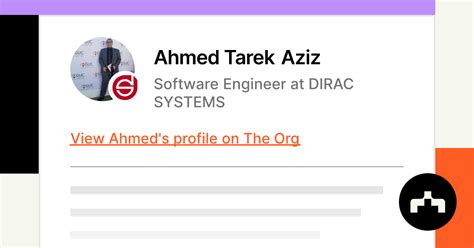 Ahmed Tarek Aziz Software Engineer At Dirac Systems The Org