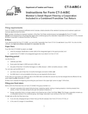 Fillable Online Instructions For Form Ct A Bc Members Detail Report