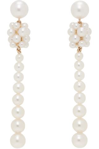 White Colonna Perle Earrings By Sophie Bille Brahe On Sale