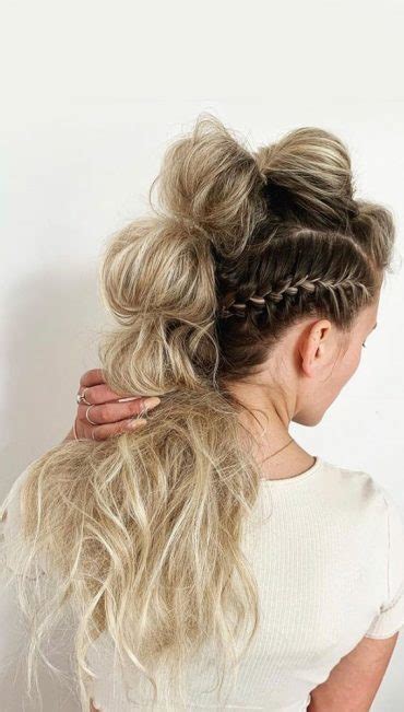 32 Cute Ways To Wear Bubble Braid Funky Mohawk Bubble Braid