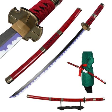 Bamboo Roronoa Zoro Sword Cosplay 41 Inches With Belt Holder Stand