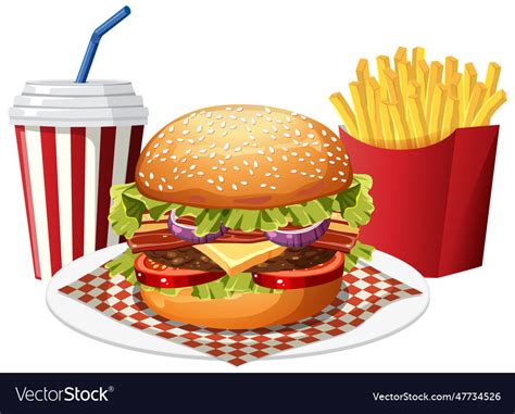 Isolated Delicious Hamburger Cartoon Royalty Free Vector