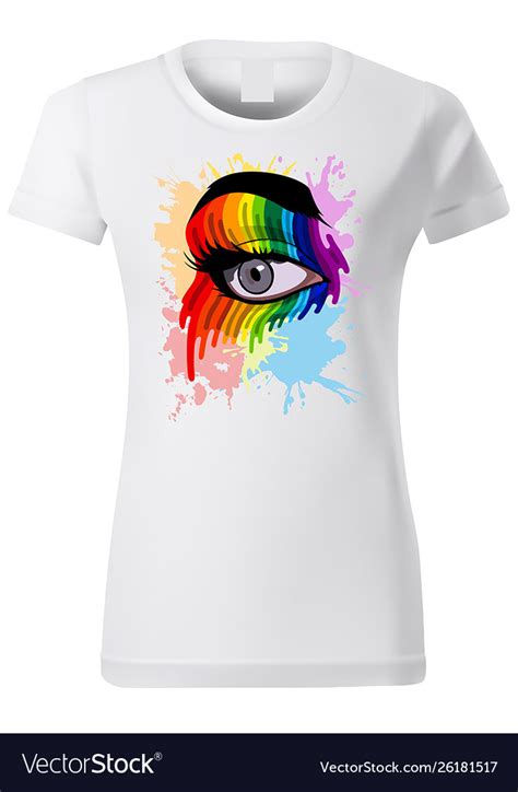 T Shirt Design With Colorful Eye Royalty Free Vector Image