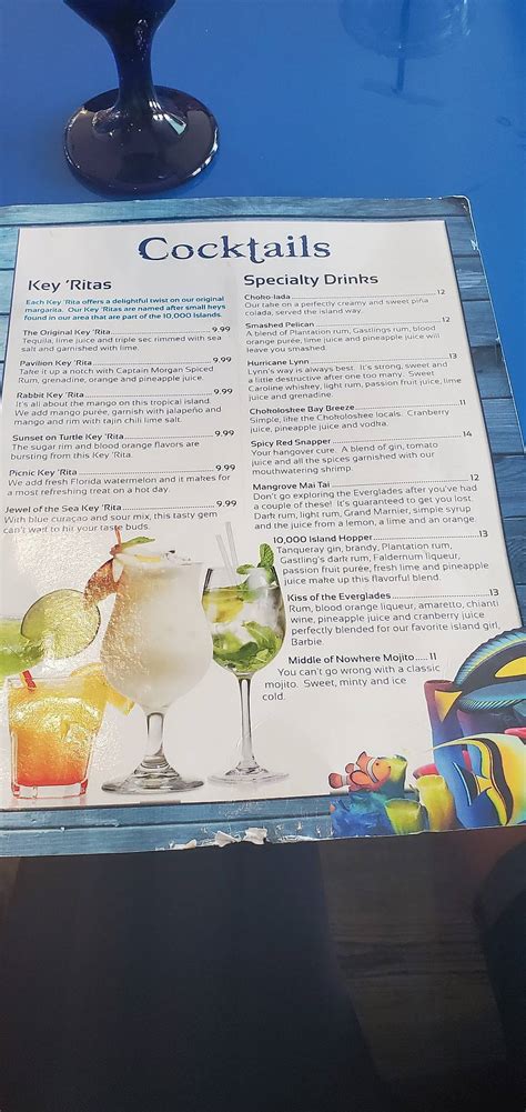 Menu at The Diving Pelican Restaurant & Bar, Everglades City