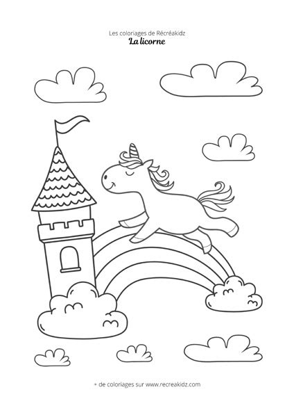 Coloriage Licorne Arc En Ciel Imprimer En Pdf Dessin De Licorne Arc