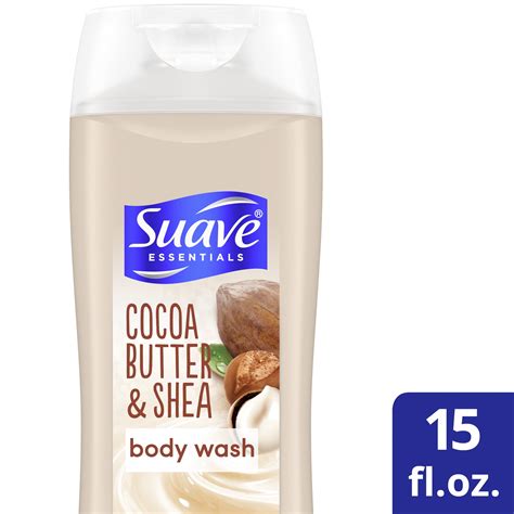 Suave Essentials Creamy Cocoa Butter And Shea Body Wash Infused With