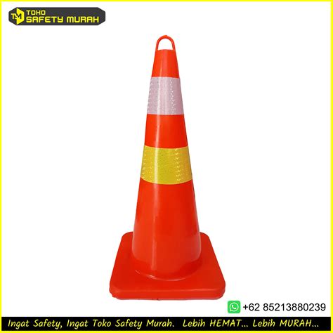 Safety Traffic Cone 70 Cm Orange Rubber Kerucut Lalu Lintas Segitiga