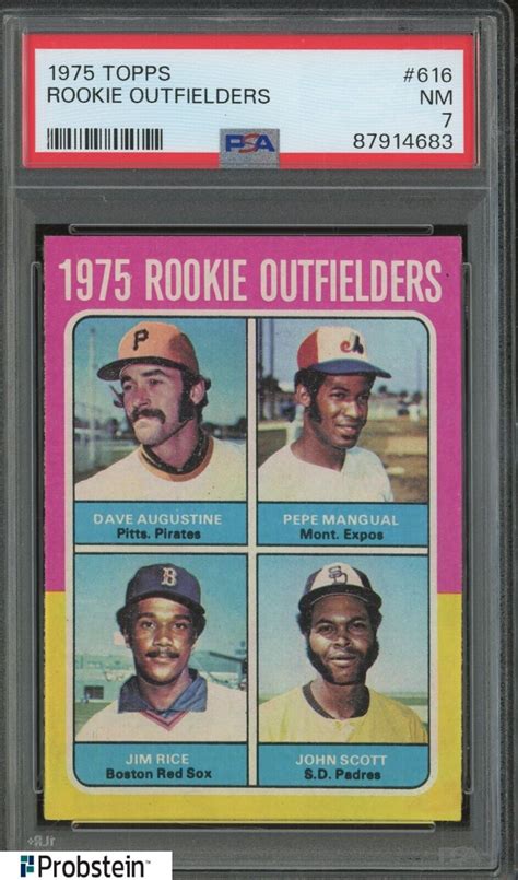 Topps Rookie Outfielders W Jim Rice Red Sox Rc Hof Psa Nm