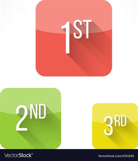 First Second And Third Place Icons Made In Modern Vector Image