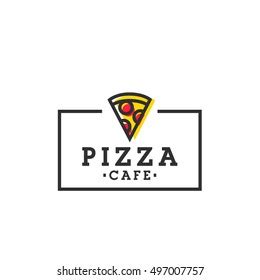 Pizza Cafe Pizza Logo Emblem Label Stock Vector Royalty Free