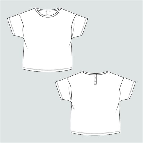 Camiseta De Manga Corta Tops Dibujo Plano De Moda T Cnica Plantilla De